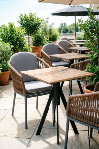 Кресло плетеное с подушками Tagliamento Favorita алюминий, роуп, акрил антрацит, темно-коричневый, темно-серый Фото 4