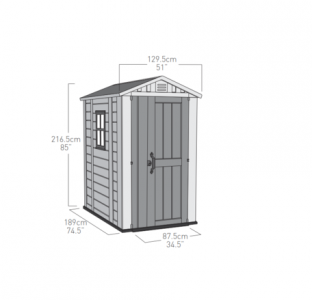 Сарай Factor 4х6 Keter полипропилен серый Фото 5