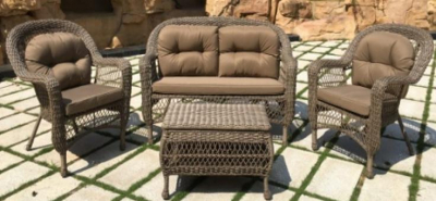 Комплект плетеной мебели Afina LV520BB Beige/Beige искусственный ротанг, сталь бежевый Фото 2