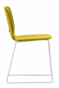 Стул с мягкой обивкой на полозьях PEDRALI Babila сталь, технополимер, ткань белый, желтый Фото 1
