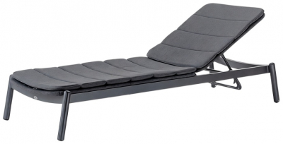 Лежак плетеный с матрасом Grattoni Atol алюминий, роуп, олефин антрацит, темно-серый, серый Фото 1