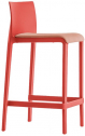 Стул пластиковый полубарный с мягким сиденьем PEDRALI Volt стеклопластик, фанера, ткань красный, персиковый Фото 1