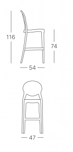 Стул барный пластиковый Scab Design Igloo поликарбонат белый Фото 2