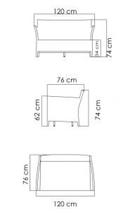 Диван плетеный двухместный с подушками Skyline Design Cielo алюминий, искусственный ротанг, sunbrella бежевый Фото 4