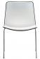 Стул пластиковый PEDRALI Tweet металл, стеклопластик хромированный, черный, белый Фото 1
