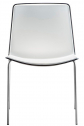 Стул пластиковый PEDRALI Tweet металл, стеклопластик хромированный, черный, белый Фото 1