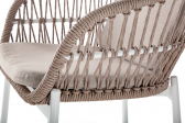 Кресло плетеное с подушками Grattoni Elba алюминий, роуп, олефин белый, натуральный, шампанское Фото 4
