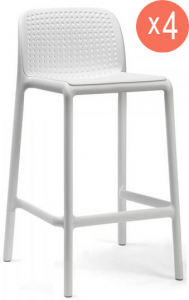Комплект пластиковых полубарных стульев Nardi Lido Mini Set 4 стеклопластик белый Фото 1
