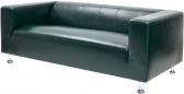 Диван прямой трехместный Профдиван Рольф дерево, металл, кожа темно-зеленый Фото 1