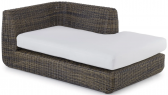 Кушетка левая плетеная с подушкой Unopiu Agorà алюминий, искусственный ротанг, акрил тропический коричневый, белый Фото 1