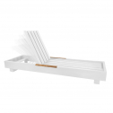 Лежак металлический Jati & Kebon Bari алюминий, тик белый Фото 3