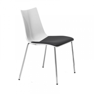 Стул пластиковый с подушкой Scab Design Zebra Antishock 4 Legs сталь, поликарбонат, ткань хром Фото 2