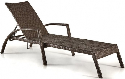 Шезлонг-лежак плетеный Afina A30A-W53 Brown искусственный ротанг, сталь коричневый Фото 1