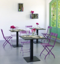 Стол металлический обеденный Ethimo Flower сталь серый Фото 6