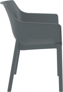 Кресло пластиковое Siesta Contract Dora стеклопластик, полипропилен темно-серый Фото 7
