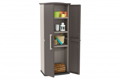 Шкаф пластиковый Keter Boston Tall Utility Shed полипропилен бежевый, коричневый Фото 3