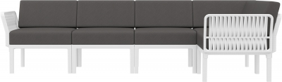 Комплект пластиковой мебели Siesta Contract Portofino Lounge Corner стеклопластик, полипропилен, полиэстер белый, темно-серый Фото 8