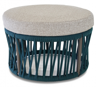 Пуф плетеный мягкий Rever Levante сталь, роуп, ткань Фото 1