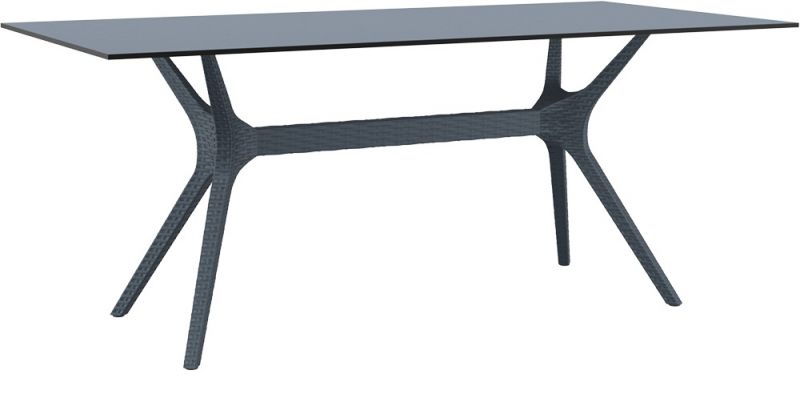 Стол пластиковый Ibiza Table 180, антрацит, 1800х900х740 мм