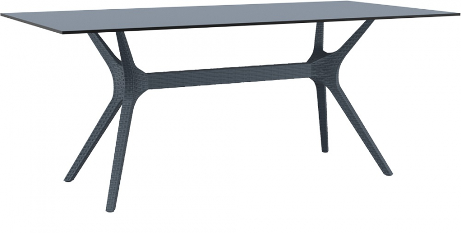 Стол пластиковый Ibiza Table 180, антрацит, 1800х900х740 мм