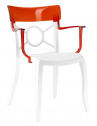 Кресло пластиковое PAPATYA Opera-K стеклопластик, поликарбонат белый, красный Фото 1