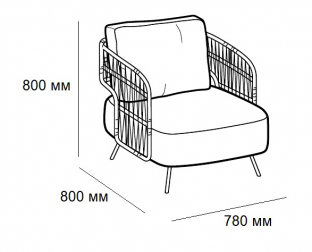 Кресло плетеное с обивкой-thumbs-Фото3