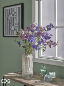 Аромасвеча Очаг и Береза с подсвечником EDG Candle стекло, воск зеленый, светло-голубой Фото 3