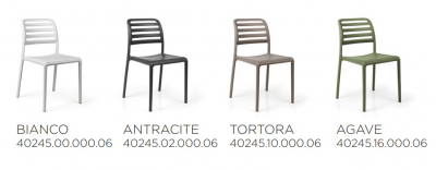 Комплект пластиковых стульев Nardi Costa Bistrot Set 4 стеклопластик антрацит Фото 3