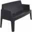 Диван пластиковый двухместный Siesta Contract Box Sofa полипропилен черный Фото 5