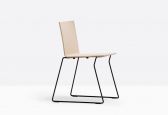 Стул деревянный на полозьях PEDRALI Osaka сталь, фанера черный, беленный ясень Фото 5