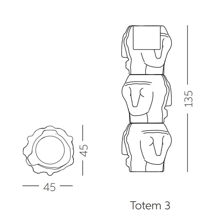 Кашпо пластиковое светящееся Threebu Totem Pot 3 Lighting
