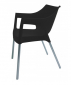Кресло пластиковое Resol Pole armchair алюминий, полипропилен черный Фото 2