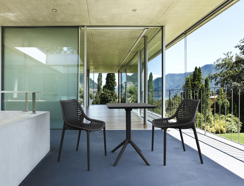 Стол пластиковый складной Sky Folding Table 60, черный, 600х600х740 мм