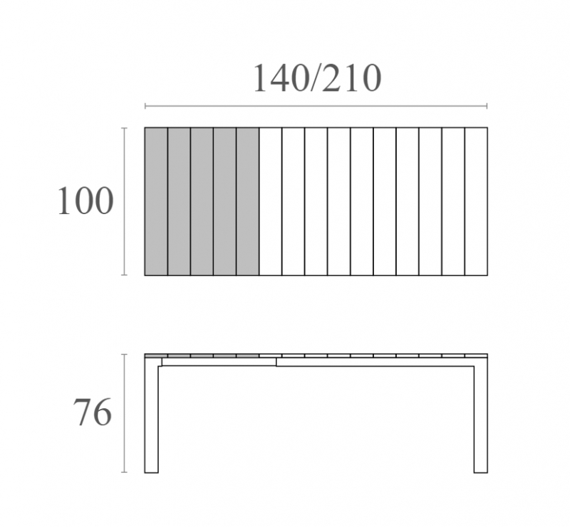 Стол пластиковый раздвижной Atlantic Table 140/210