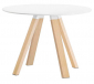 Стол обеденный PEDRALI Arki-Table Wood дуб, компакт-ламинат HPL беленый дуб, белый Фото 1