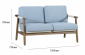 Диван деревянный двухместный Tagliamento Apoyo акация, роуп, олефин грецкий орех, голубой Фото 2