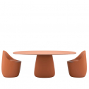 Стол обеденный ламинированный Qeeboo Cobble 190 полиэтилен, компакт-ламинат HPL терракотовый Фото 6
