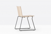 Стул деревянный на полозьях PEDRALI Osaka сталь, фанера черный, беленный ясень Фото 7