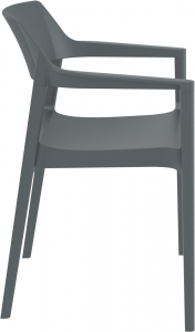 Кресло пластиковое Siesta Contract Tulum стеклопластик, полипропилен темно-серый Фото 5