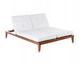 Лежак двойной деревянный с матрасом Unopiu C’est La Vie красное дерево, акрил Фото 4