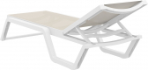 Шезлонг-лежак пластиковый Siesta Contract Rio стеклопластик, текстилен белый, бежевый Фото 5