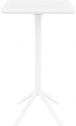 Стол пластиковый барный складной Siesta Contract Sky Folding Bar Table 60 сталь, пластик белый Фото 6