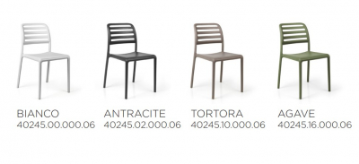 Комплект пластиковых стульев Nardi Costa Bistrot Set 2 стеклопластик антрацит Фото 3