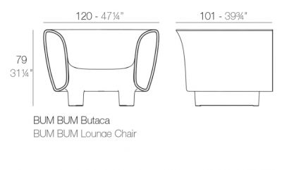 Лаунж-кресло пластиковое Vondom Bum Bum Basic полиэтилен Фото 2