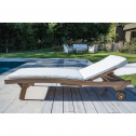 Шезлонг-лежак деревянный RosaDesign Melvin тик натуральный Фото 4