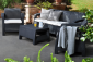 Диван пластиковый Keter Corfu Love Seat Max пластик с имитацией плетения графит Фото 6