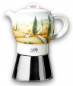 Кофеварка гейзерная Ancap Espressina Classic сталь, фарфор деколь Contrade Italiane Фото 1