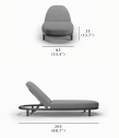 Шезлонг-лежак металлический с матрасом SNOC Lorvain Nightfall алюминий, олефин темно-серый Фото 2