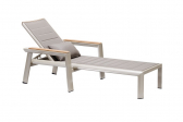 Шезлонг-лежак текстиленовый с подушкой Higold Geneva алюминий, тик, текстилен Фото 6