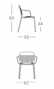 Кресло металлическое Scab Design Si-Si Barcode сталь терракотовый Фото 2